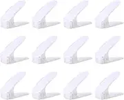 12 Pack Shoe Slots Organizer,Adjustable Shoe Stacker,Shoe Storage Holder,Double Layer Shoe Rack Organizer Holder,Sneakers Display Tray Rack,for Closet Organization
