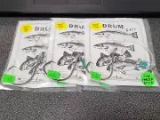 3 NJ Hand Tied 10/0 Inline Circle Hook w/Braid Fish Finder Black Drum Rigs