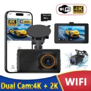 3 Inch Dash Cam Front And Rear Ultra HD 4K+2K Car DVR With WiFi APP Night Vision