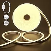 SUCIKORIO Neon Led Strip Light 5m / 16.4ft, Dimmable LED Strip Lights Waterproof IP65 Flexible Neon Led Rope Light Nature 4000K Cuttable 12V led Lights with Dimmer Controller for Indoor & Outdoor
