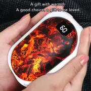 2 In 1 Hand Warmer Power Bank Dynamic Flame Light 3 Temperature Settings 360 DP3
