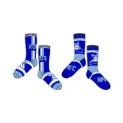 Mens Official AFL 2 Pack North Melbourne Kangaroos Printed Socks Size 8-11