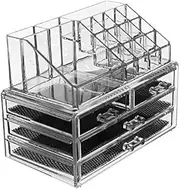 Bathroom countertop Dressing Table Makeup Storage Makeup Cosmetic Storage Organizer Organize Cosmetics Jewelry Hair Accessories Bathroom Counter Clear Design for Easy Visibility