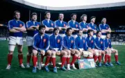 The France rugby union team prior to their Five Nations Internati - Old Photo