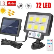 72 LED Solar Flood Light Motion Sensor Security Wall Street Yard Outdoor Lamp
