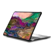 MacBook Air 13-inch (M1 / Intel) Impact Case BRING ON BOHEMIA 1 Colorful Rainbow Boho Chic Summer Watercolor Painting Bohemian Nature Abstract Swirls Waves Multicolored Coral Peach Purple Green Polka Dots Ebi Emporium Design