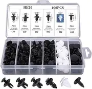 Car Fastener Clips 100Pcs Mixed Car Plastic Clips Auto Fixing Door Closer Pin Removing Retainer Rivet(100Pcs Box)