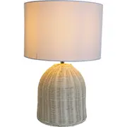 LVD Linen/Rattan Lamp Coastal Room Decor Tabletop Desk Light 46cm Natural