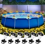 SUNCKET Solar Pool Lights for Framed Above Ground Pools, Waterproof Lights at Night Backyard Pool Accessories, Warm White Light for Frame Swimming Pools, 6 Pack