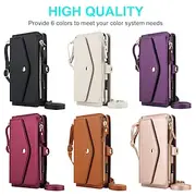 Phone Case For iPhone 16 15 14 Pro Max Plus iPhone 16e iPhone 13 Pro Max iPhone 13 Mini Wallet Case with Lanyard Support Wireless Charging Card Slot Retro TPU
