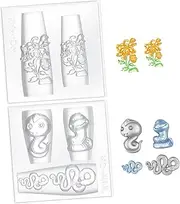 FRCOLOR DIY Manicure Nail Art Embossing Molds 2pcs Nail Decor Templates Patterns