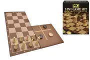 3 In 1 Chess & Checkers & Tic Tac Toe Game Set