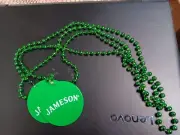 Set of 2 JAMESON Mardi Gras Beads St Patricks Day Green