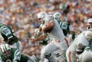 Miami Dolphins Larry Csonka in action vs New York Jets at Or - 1972 Old Photo 1