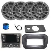 JBL Marine Radio, Antenna, 4x 6.5" 180W Gray Speakers w/Wire,Spa Bezel, Adapter