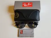 Brand New Ray-Ban Sunglasses Matte Black w/ Blue Gradient Grey Polarized Lens.