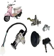 Ignition Barrel Key Switch for GY6 50 60 80 125 for Znen 50cc 50QT-A QJ50T Moped Scooter Parts Motorcycle Scooter Keys Start Key Switch Assembly Lock Set Motor Ignition Key Switches