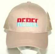 Rebel Lures Fishing Tournament Tan Mesh Trucker Baseball Cap Hat New OSFM