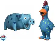 Multipet Latex Grunting Toy Bundle Color:Goblet Pig and Globken Chicken