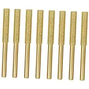AccEncyc 8 Pcs Diamond Chainsaw Sharpener Golden Burr Grinding Stone File