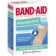 Band-Aid Waterproof Aquablock Sterile Strips 40 pack