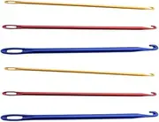 ACEmedia 6pcs Crochet Hooks with Holes Metal Crochet Hooks Needles Knitting Needles Yarn Crochet Knitting Tools for DIY Crafts Crochet Darning Sewing