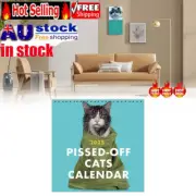 NEW 2025 Pissed Off Cat Calendar Wall Hanging 12 Monthly Animal Theme Decor BP