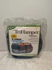 The TriHamper Blue 3 Large Compartments Flex Easy Carry Handles 15x14x31