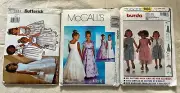 3 Girl Fancy Dress Patterns Butterick 3351 McCalls 3050 6-7-8 Burda 9883 2-6 NEW