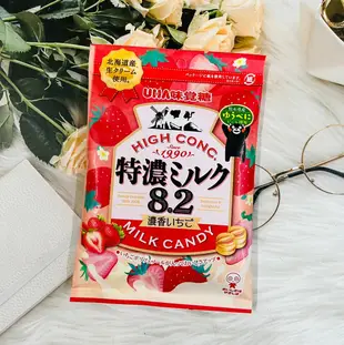 ☆潼漾小舖☆ 日本 UHA味覺糖 特濃8.2 濃香草莓風味牛奶糖 72g 草莓牛奶糖 (4.5折)