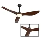 52" Ceiling fan 3 ABS Blades Walnut Hand-Print with Remote & LED Light DC Motor