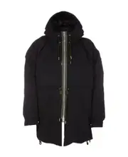 Sacai Zipped Hooded Drawstring Parka 1,2 Black