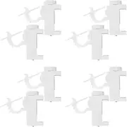 ABOOFAN 8 Pcs Clip-on Rod Bracket No Nail Curtain Rod No No Brackets for Curtain Rods Over Blinds Adjustable Curtain Rod Brackets Cabinet Hooks Nail Curtain Rod Holder Abs White