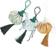 ADOCARN 3Pcs Decorative Lavender Pouch with Tassel Refillable Style Sachet Bags for Car Home Fragrance Patterns Comfortable Empty Present Bags