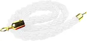 Rope Barriers, Rope Barrier Belt Crowd Control Stanchion Rope 3/4/5/7/8/9/10Ft, with Gold Hooks, Braided Hemp Rope Barrier for Queue Divider, Rope Barrier Twisted Hemp Ropes Queue Line Barrier 1/2/3M(White,2ft/60cm)