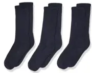 NWT Jefferies Socks Little Seamless Half Cushion Sport Crew Socks 3 Pack Sz M
