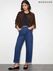 Monsoon Blue Betty High Waist Barrel Jeans (AU3920) | $150