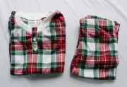 PJ Place Unisex Kid's Thermal Henley Pajama Set EJ3 Multi Plaid Size 8 NWT