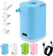 Slowowing Mini Air Pump, Slowowing Mini Portable Air Pump with Light, for Inflatables, Outdoor Camping Tent Light, 4 in 1 Multi-Function Airpump for Air Mattress, Pool Floats