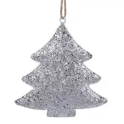 Silver Metal Tree Ornament 10cm