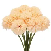 Artificial Flower Heads Silk Chrysanthemum Hydrangea Champagne Faux 12Pcs