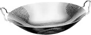 jojofuny Wok Nonstick Cooking Pot Stainless Steel Dry Pot for Outdoor Camping Korean Ramen and Family Gatherings Cookware Double Handle Design