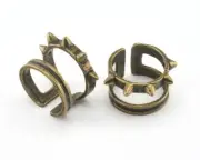 Little Spikes Ring Adjustable Antique Bronze Plated Brass 6US size 2473