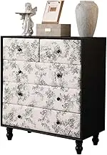 GUAWJRZDP Chest of Drawers, Retro Drawer Chest, Artistic Design, Storage Cabinet with Leather Wrapping, Wooden Drawers Organizer Storage, for Bedroom, Living Room