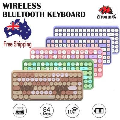 AU Wireless 84 Keys USB Ergonomic Keypad Mechanical PC Gaming Bluetooth Keyboard