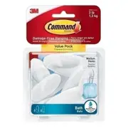 Command BATH18-6ES Medium Bath Hooks Value 3-Pack - Box of 6