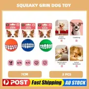 3 X Pet Dog Chew Ball Toy Puppy Teeth Clean Interactive Bite Training Treat Gift