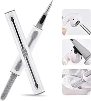 3 in 1 Cleaner Kit for Airpods Pro 1 2, Bluetooth Earbuds Cleaning Pen with Soft Brush, Multifunction Cleaning Tools for Earphones and Charging Case, Earbuds Cleaner for Headset Phone Camera Tablet