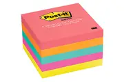 Post-It 654 Sticky Notes 76x76mm Square Capetown Assorted Bright Colours Pack 5