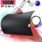 100W Full Black Flexible Solar Panel Kit Mono Cells 12V RV Caravan Boat Charging